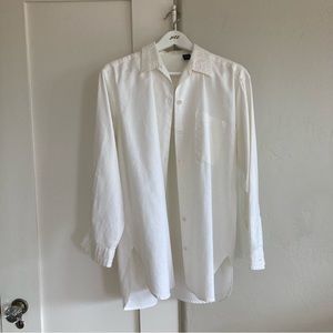 🤍 euc | vintage | unisex off white linen button down